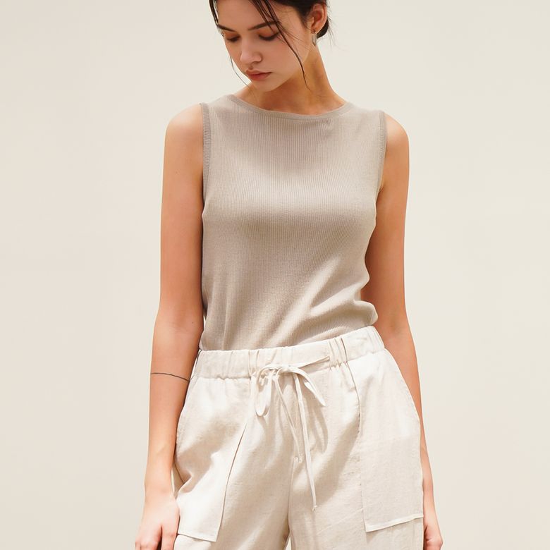 Summer Wool Sleeveless Knit_Beige