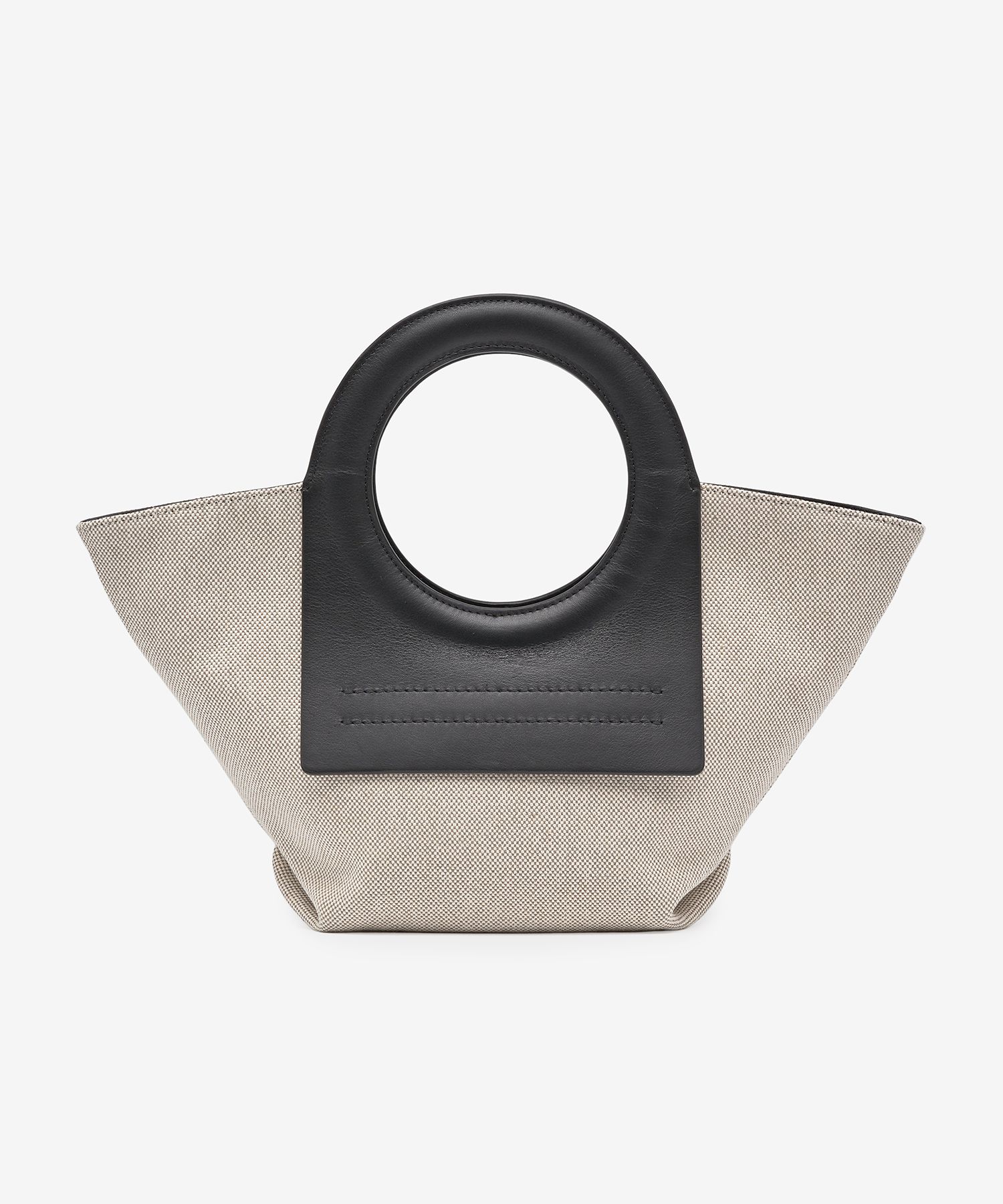 MUSINSA公式 | HEREU Mini Color Tote Bag - Beige: Black