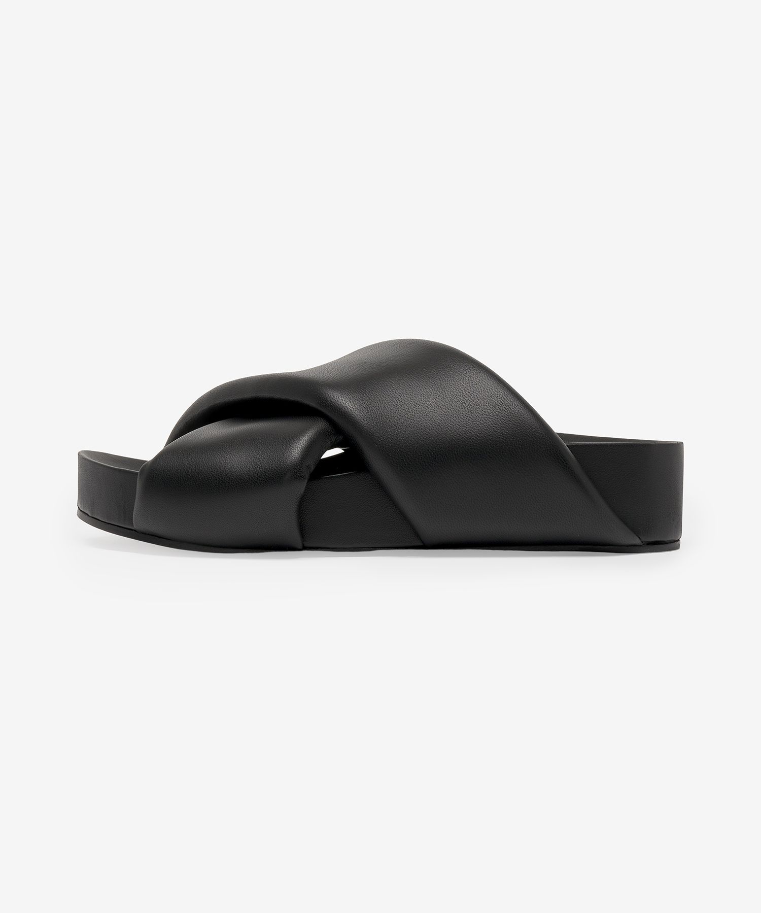 ★Jil Sander★ Cross Strap Nappa Slides Black JS38044A152000 Jil Sander Black Cross-Strap Slides Jil Sander