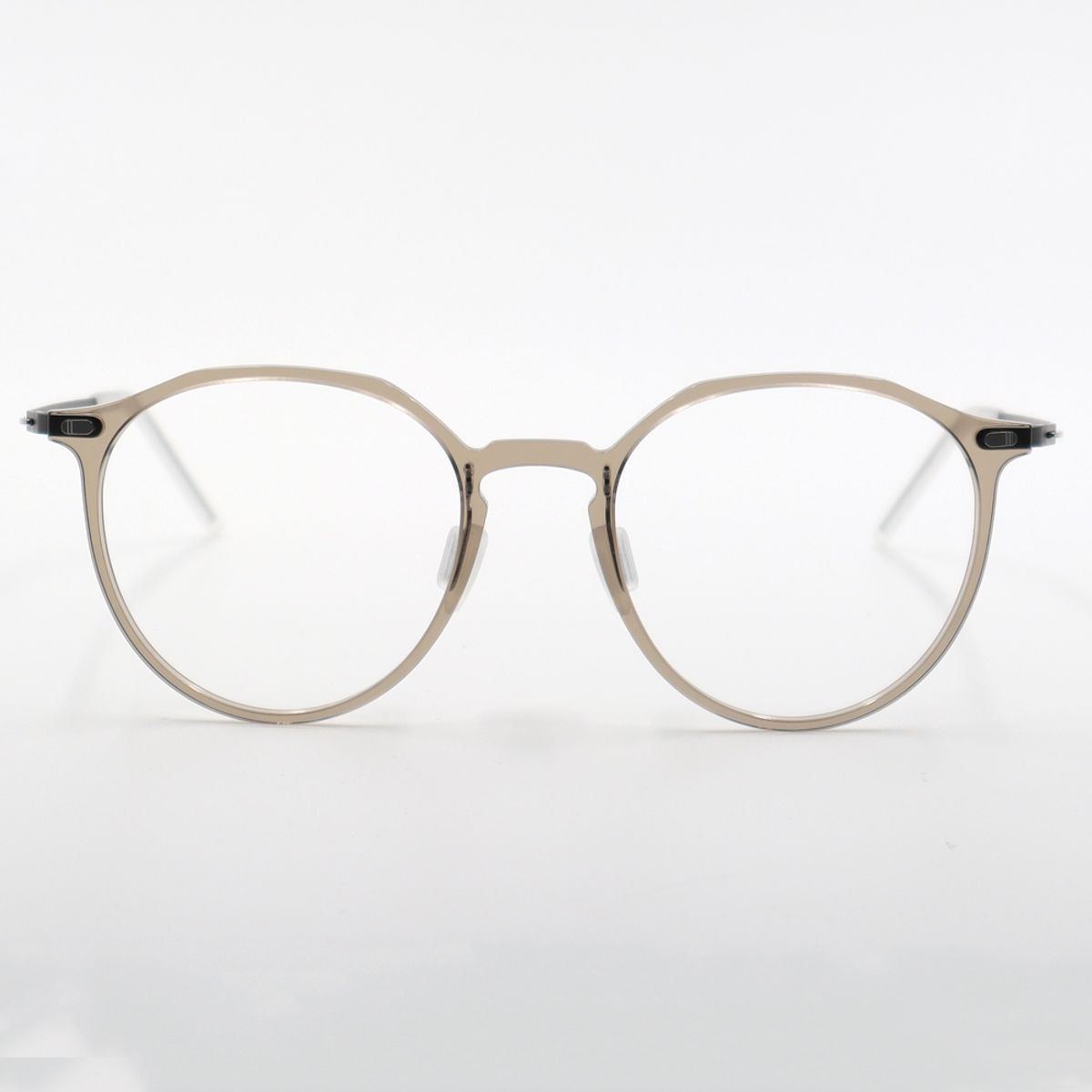 알로아이웨어(ALO EYEWEAR) [The air] AL5212 1010G 초경량 세미오버사이즈 크라운판토 투명카키 안경테 블루라이트 렌즈 선택