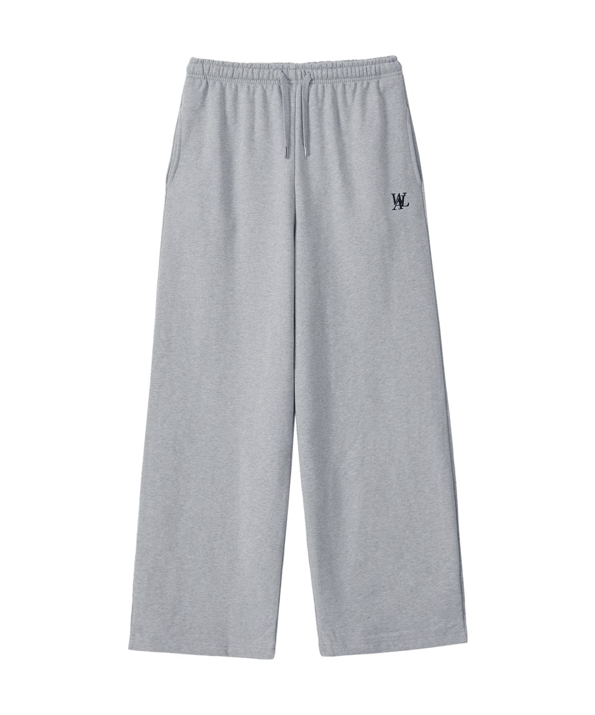 우알롱(WOOALONG) Signature relax wide pants - GREY