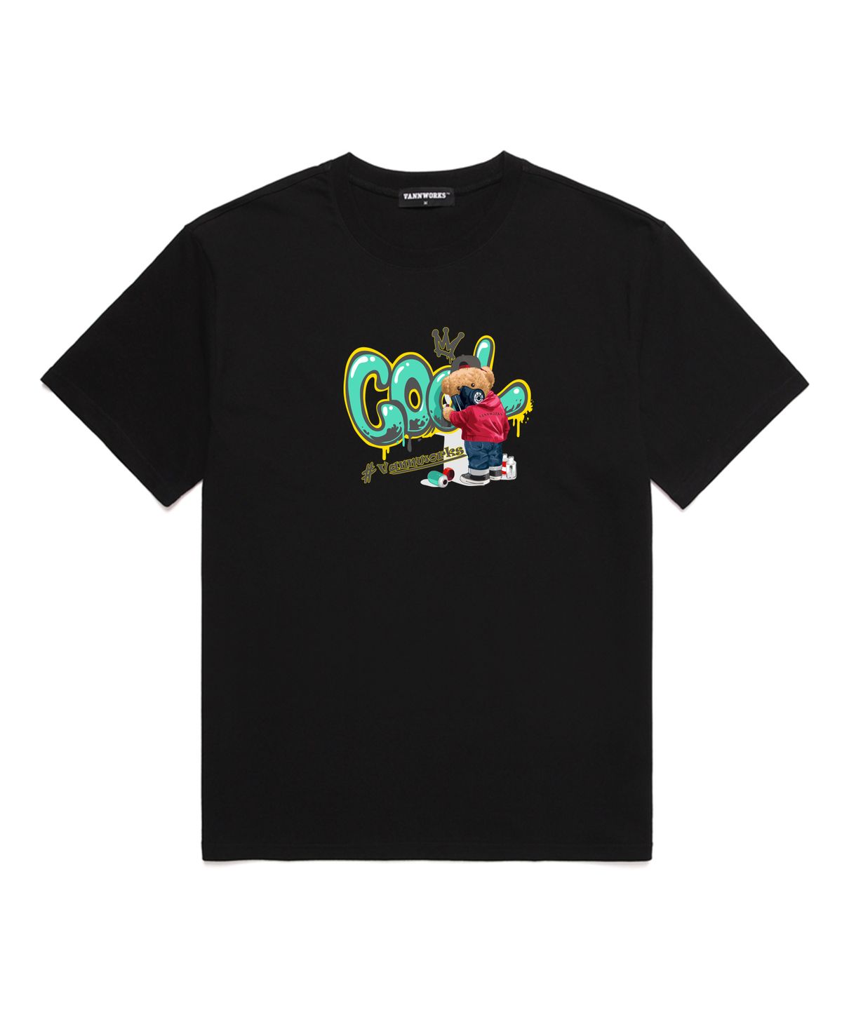 밴웍스(VANNWORKS) GRAVITY BEAR 오버핏 반팔 티셔츠(VNDTS231) 블랙