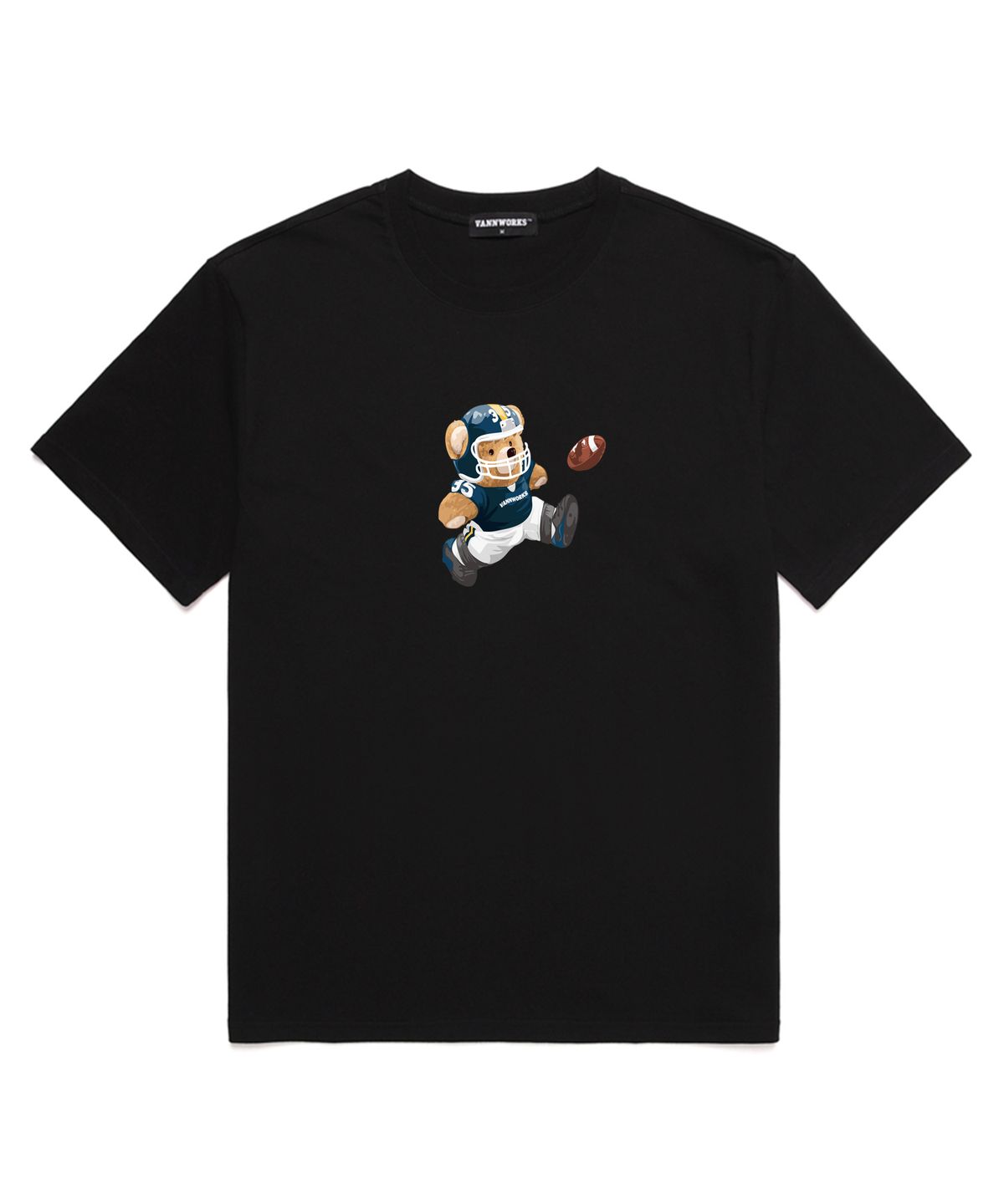 밴웍스(VANNWORKS) RUGBY BEAR 오버핏 반팔 티셔츠(VNDTS233) 블랙