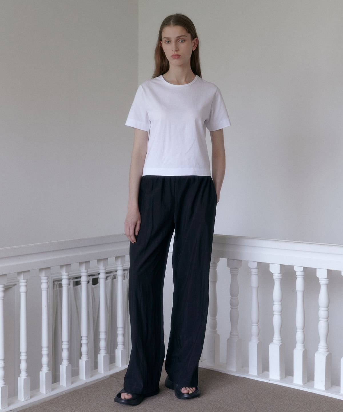 38컴온커먼(38COMEONCOMMON) Nylon Banding Pants (Black)