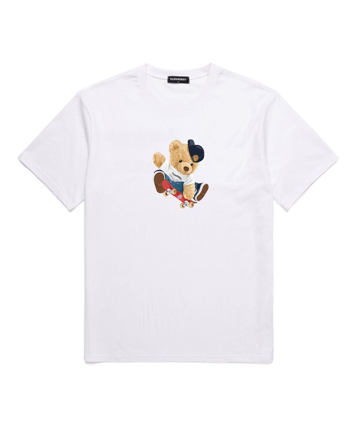 밴웍스(VANNWORKS) SKATEBOARD BEAR  오버핏 반팔 티셔츠 (VNDTS236) 화이트
