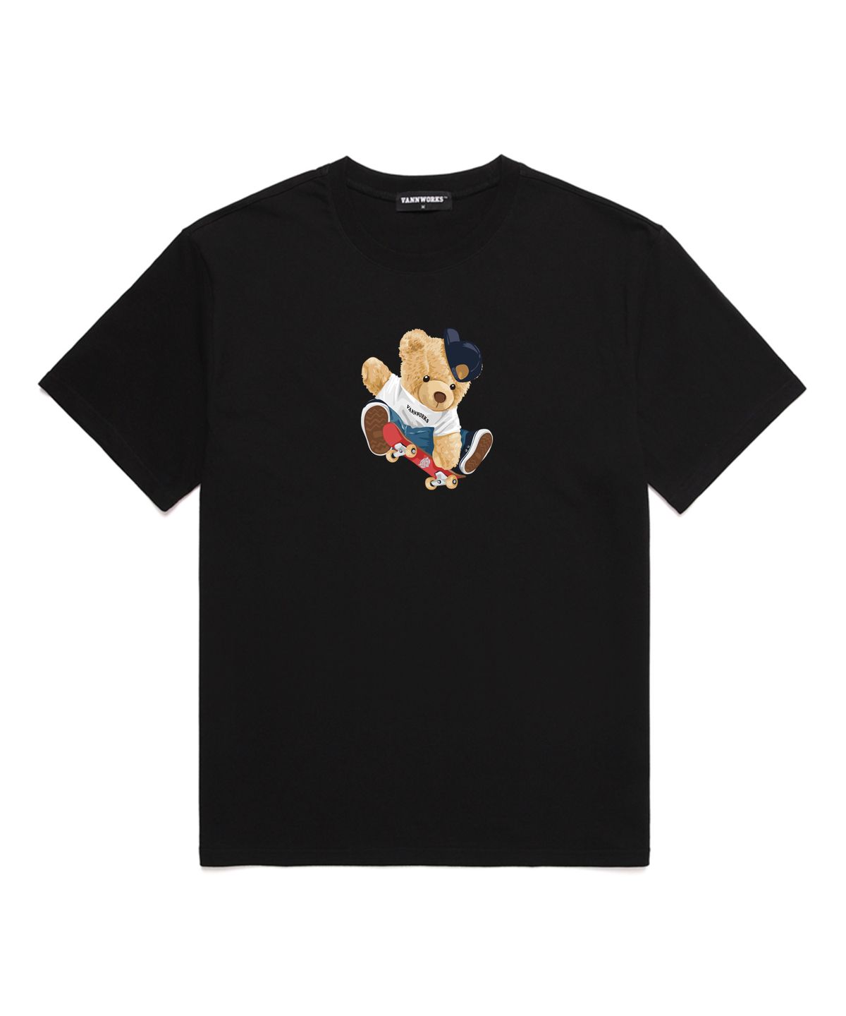 밴웍스(VANNWORKS) SKATEBOARD BEAR  오버핏 반팔 티셔츠 (VNDTS236) 블랙