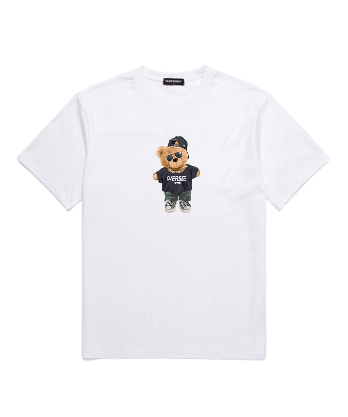 밴웍스(VANNWORKS) OVER SIZE BEAR 오버핏 반팔 티셔츠 (VNDTS238) 화이트
