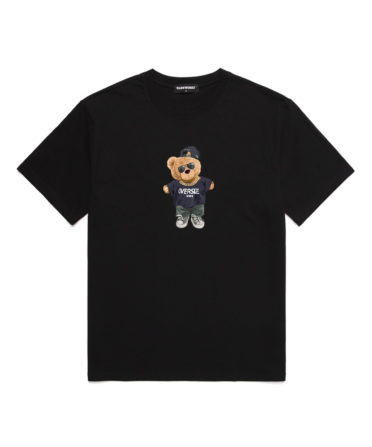 밴웍스(VANNWORKS) OVER SIZE BEAR 오버핏 반팔 티셔츠 (VNDTS238) 블랙