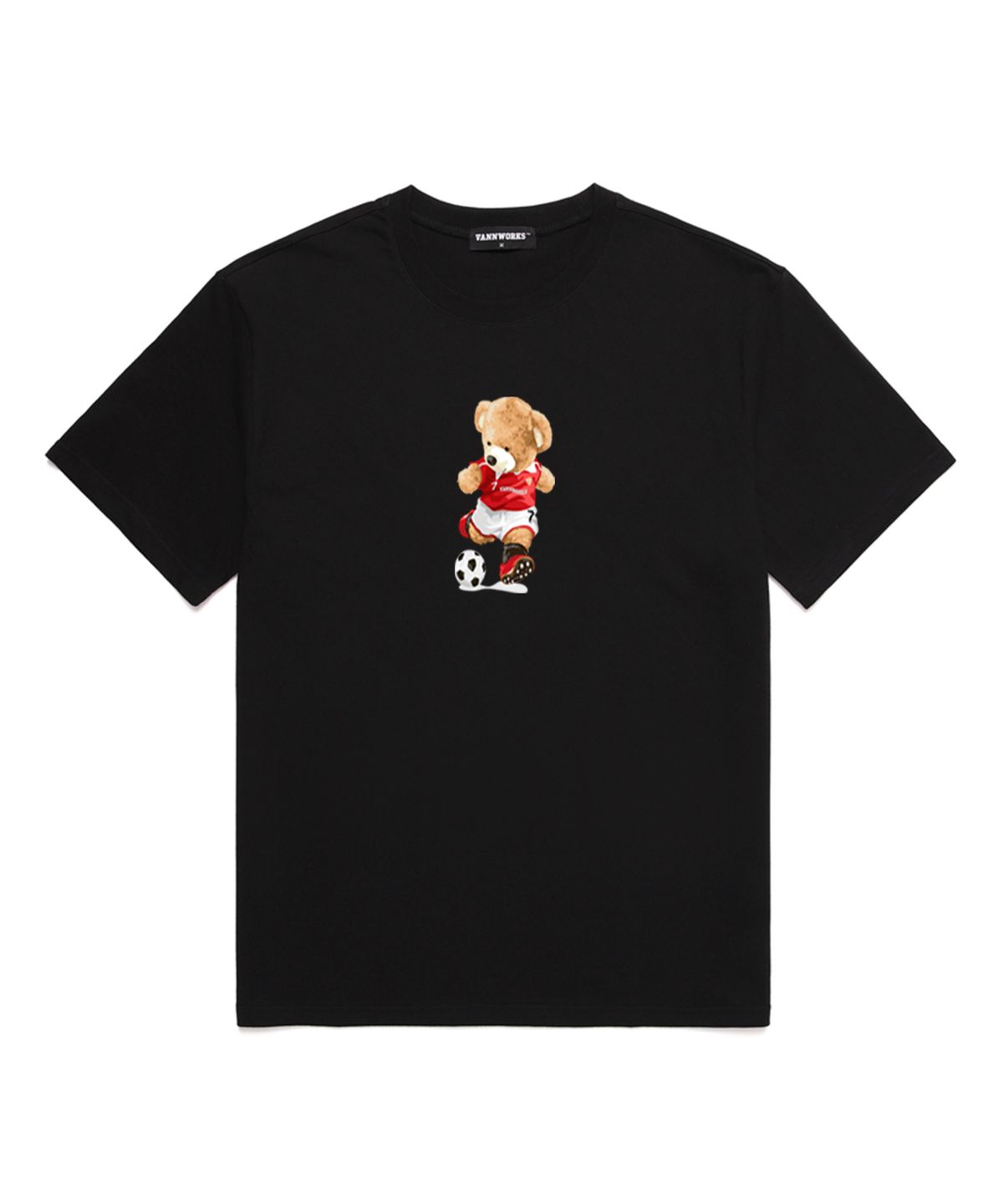 밴웍스(VANNWORKS) SOCCER BEAR 오버핏 반팔 티셔츠 (VNDTS240) 블랙