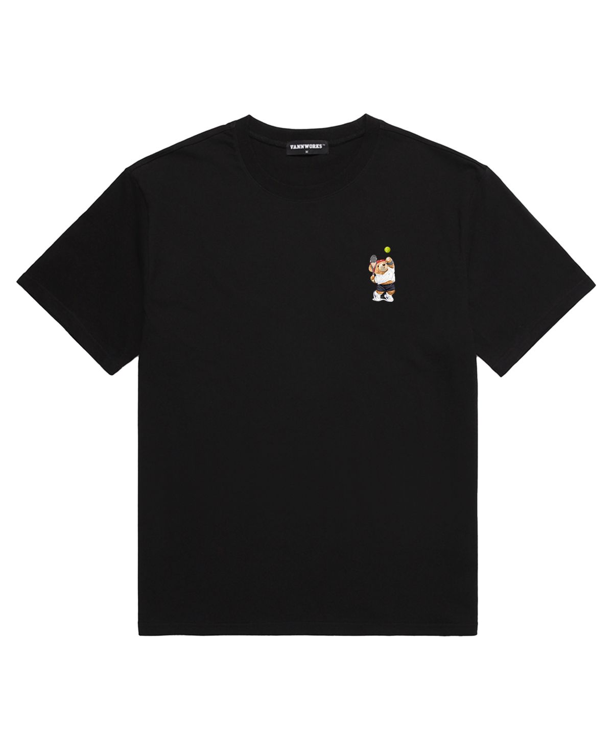 밴웍스(VANNWORKS) TENNIS BEAR 오버핏 반팔 티셔츠 (VNDTS241) 블랙