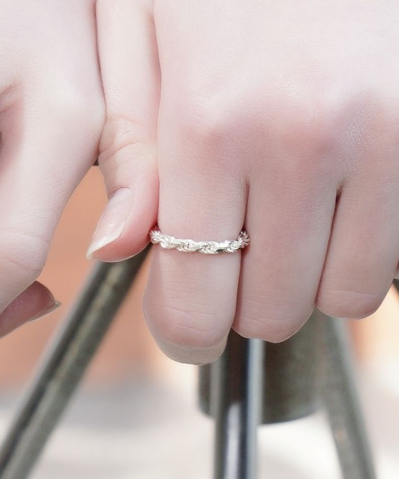 Bono twist silver chain ring 보노 볼드 꼬임 체인 실버 925 반지