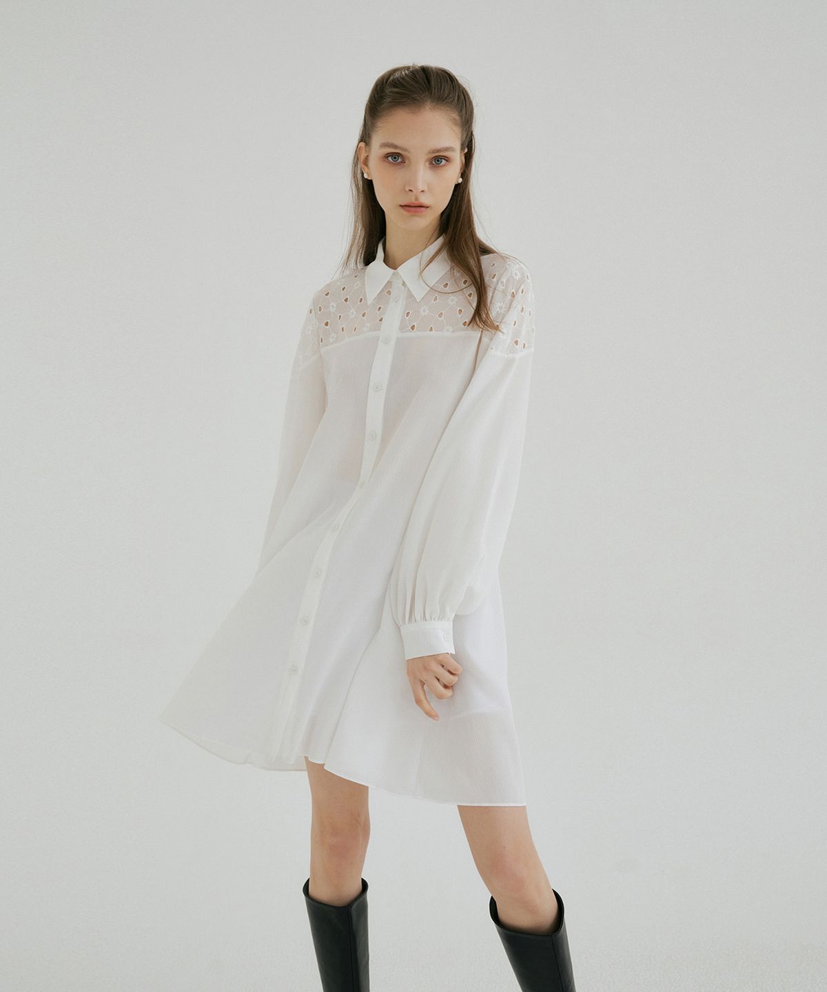 멀리온(MULLION) PUNCHING SHIRT DRESS