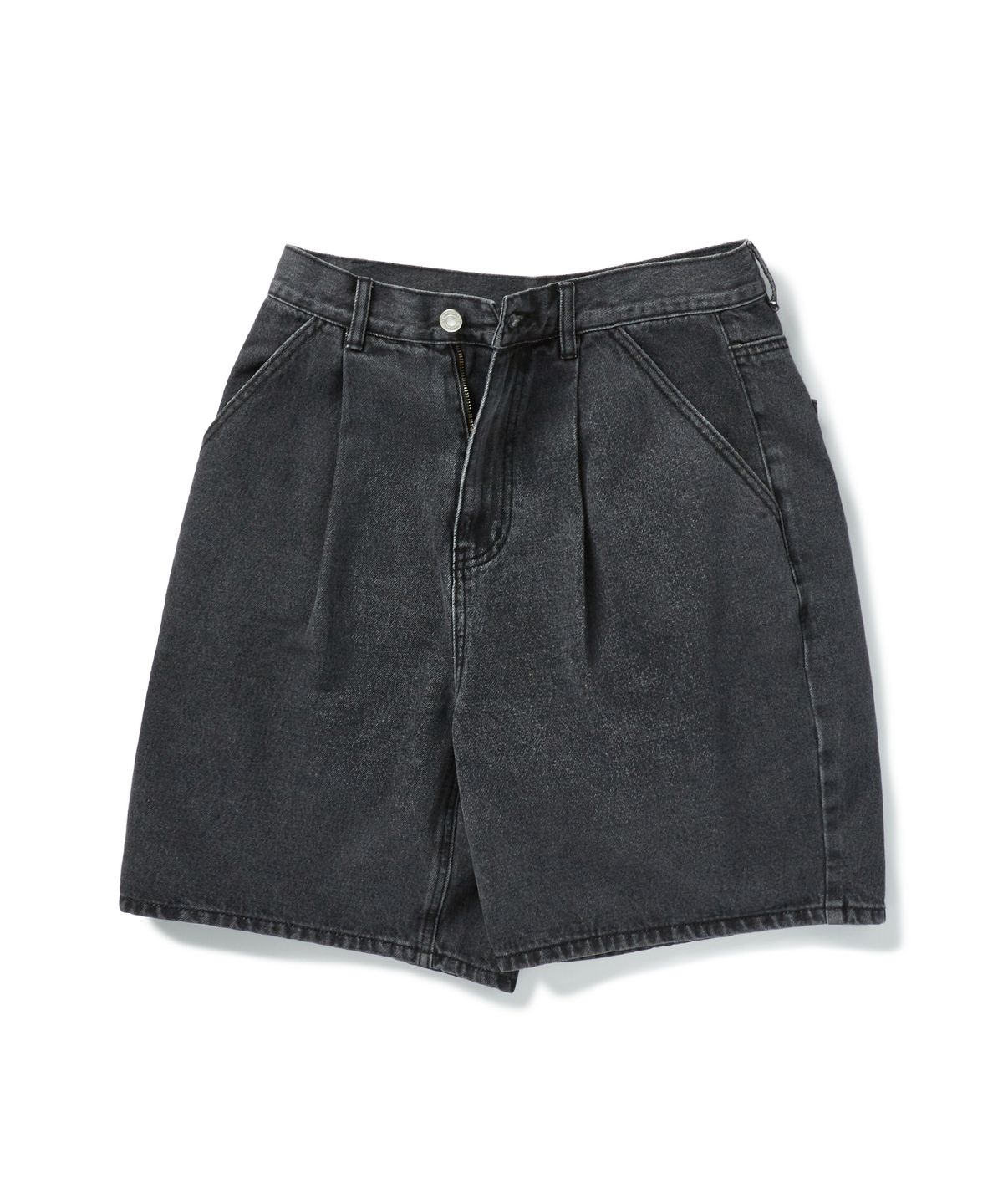 미니멀프로젝트(MINIMALPROJECT) 핀턱 벌룬 데님 숏 팬츠 MSP107 [DARK GRAY]