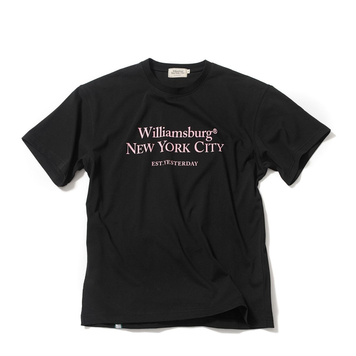 윌리엄스버그 뉴욕시티(WILLIAMSBURG NEWYORK CITY) Classic Color Logo Round T_Black Pink