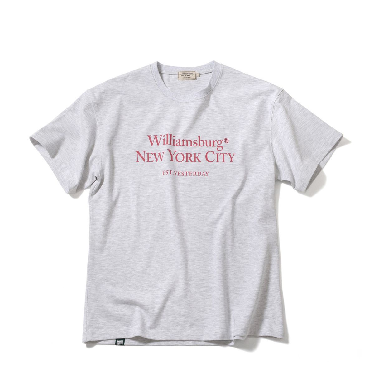 윌리엄스버그 뉴욕시티(WILLIAMSBURG NEWYORK CITY) Classic Color Logo Round T_Light Grey