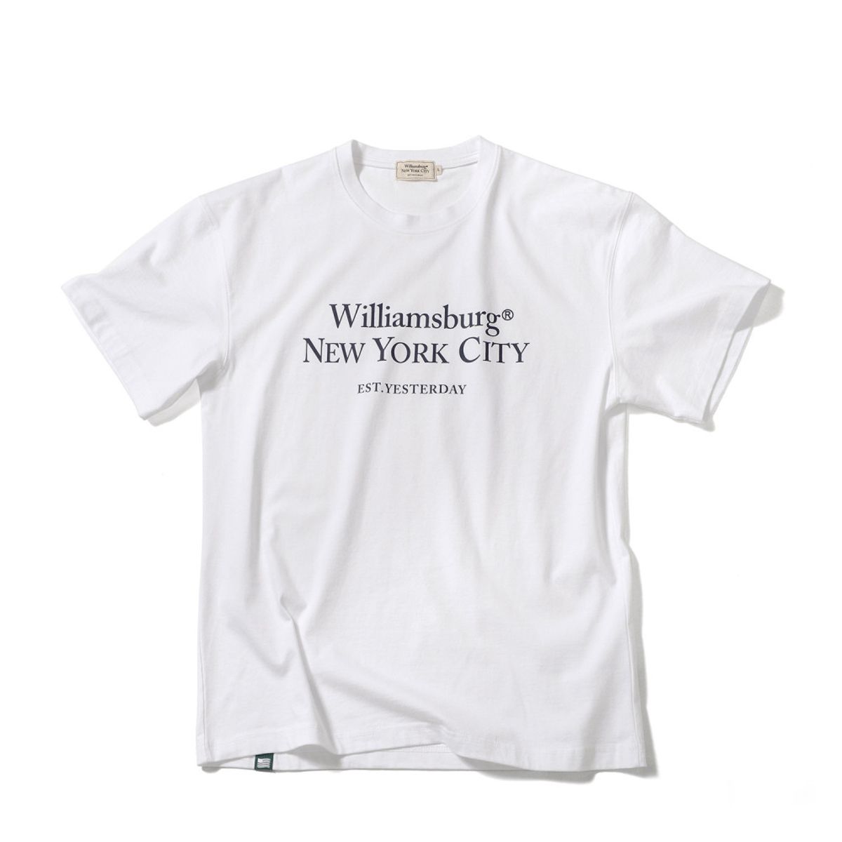 윌리엄스버그 뉴욕시티(WILLIAMSBURG NEWYORK CITY) Classic Color Logo Round T_White