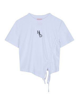 HSD SYMBOL RIBBON POINT CROP TOP WHITE