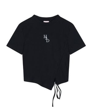HSD SYMBOL RIBBON POINT CROP TOP BLACK