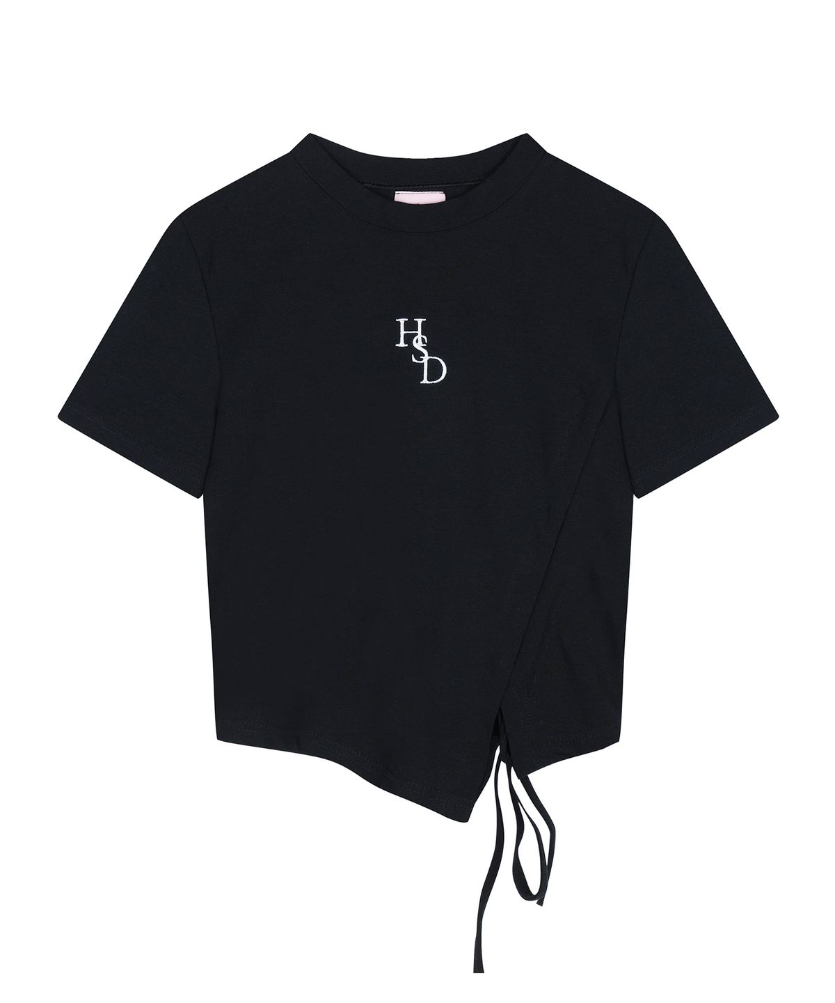 하이스쿨디스코(HIGH SCHOOL DISCO) HSD SYMBOL RIBBON POINT CROP TOP BLACK