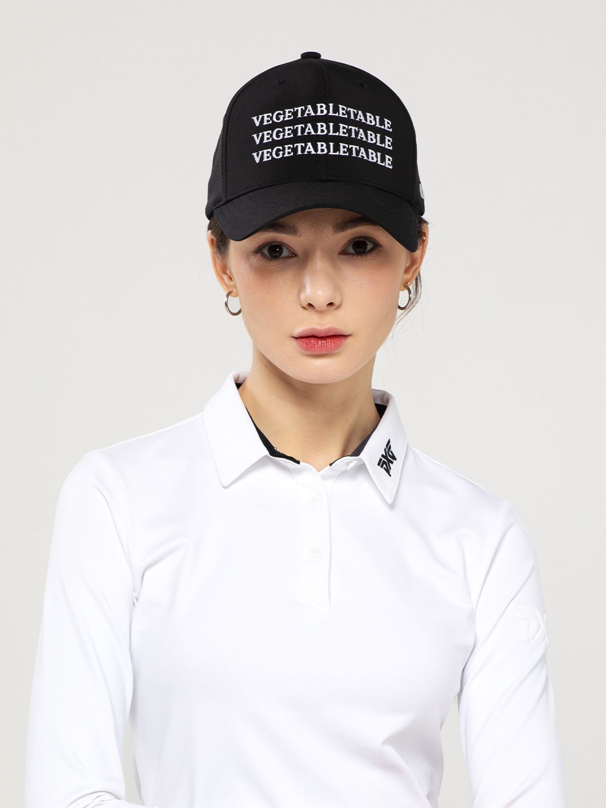 베지터블테이블(VEGETABLE TABLE) Vezimar Repeat Logo Golf Cap Black