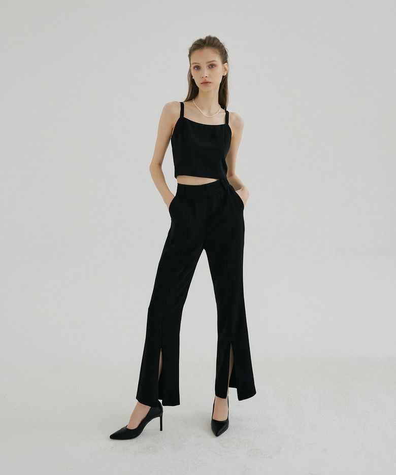 ZIPPER SLIT BOOTSCUT SLACKS