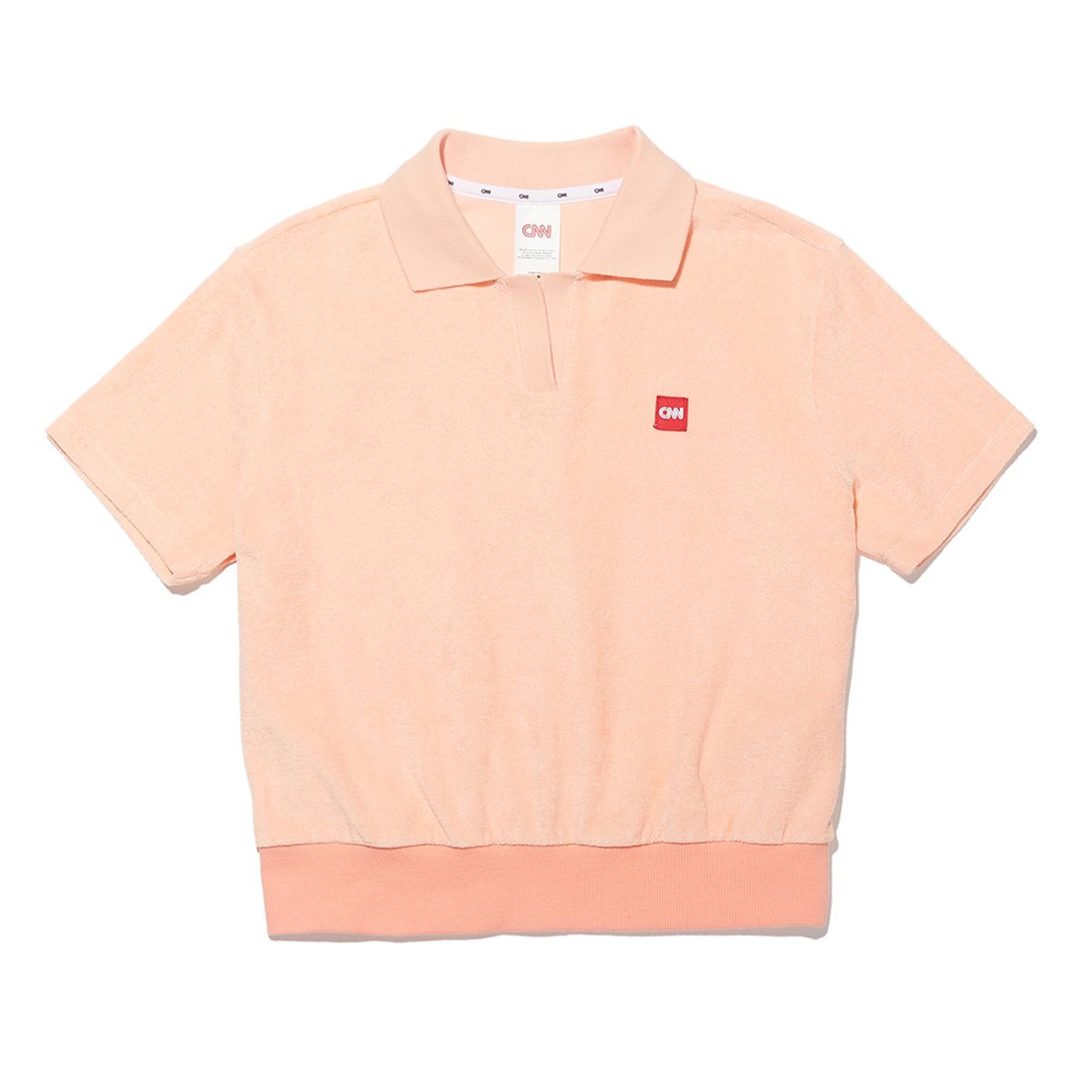 씨엔엔 어패럴(CNN APPAREL) 스타일 여성용 크롭 폴로 티셔츠 PINK