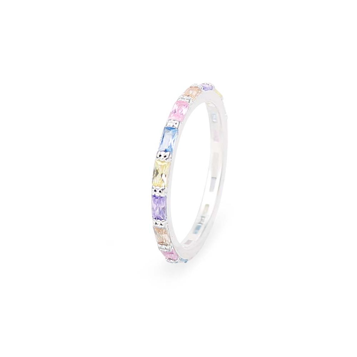 레인드랍 쥬얼리(RAINDROP JEWELRY) 레인드랍 레인보우 바게트 2MM 브릴리언트 이터니티 반지 [S925]