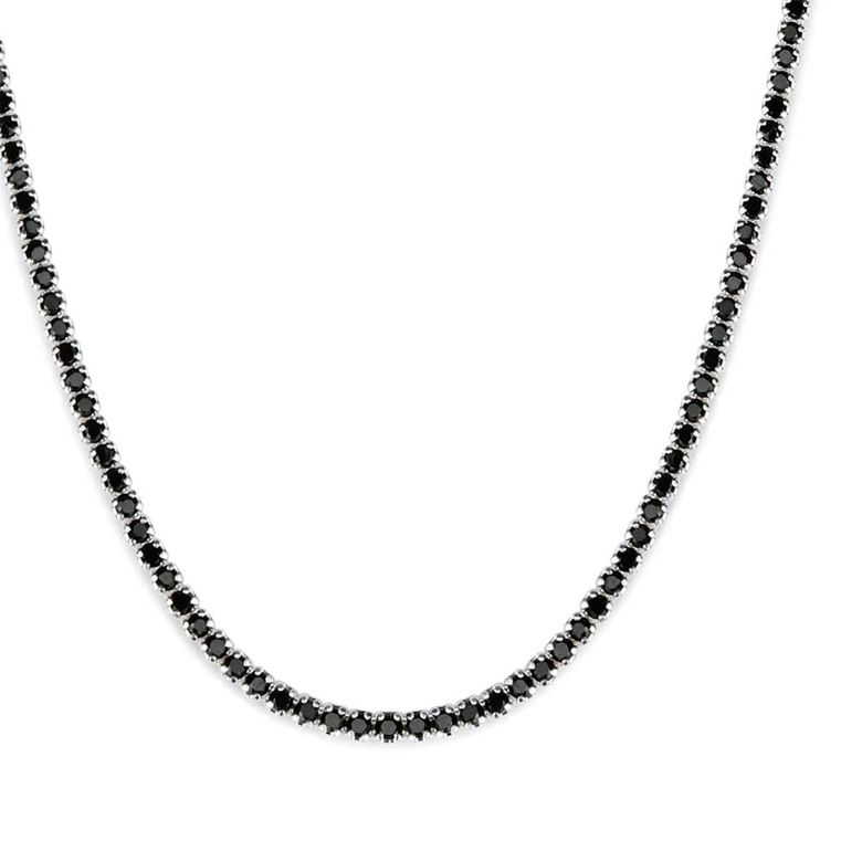 레인드랍 블랙 1.5MM 테니스 초커 목걸이[S925]