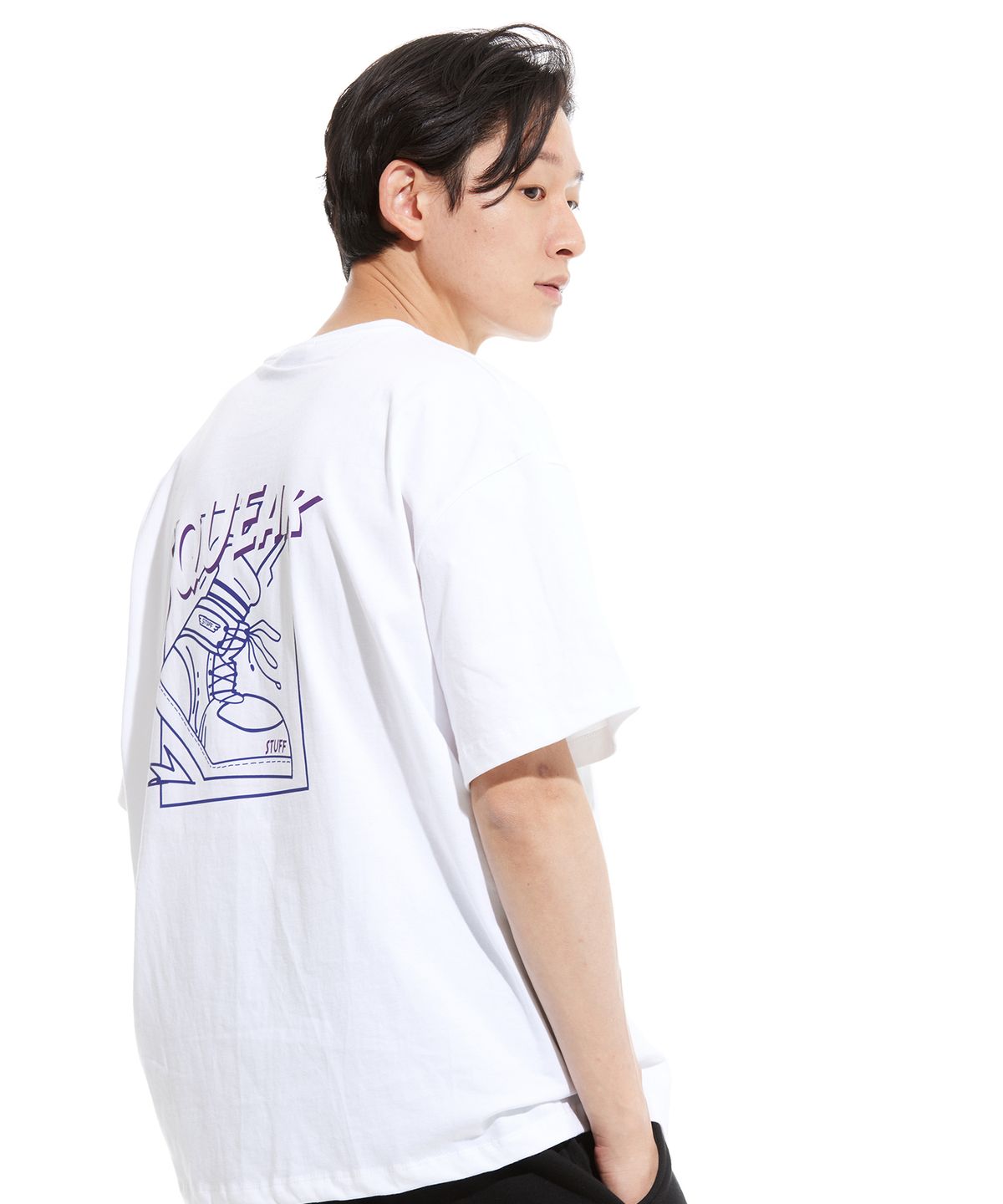 스터프(STUFF) 스퀵 헤비 반팔티 화이트