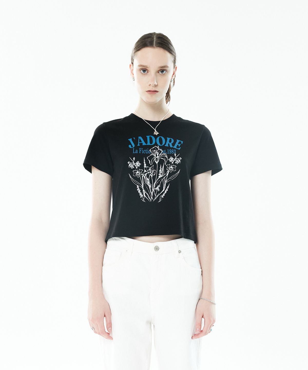 라티젠(LARTIGENT) LY FLOWER T-SHIRT(BLACK)