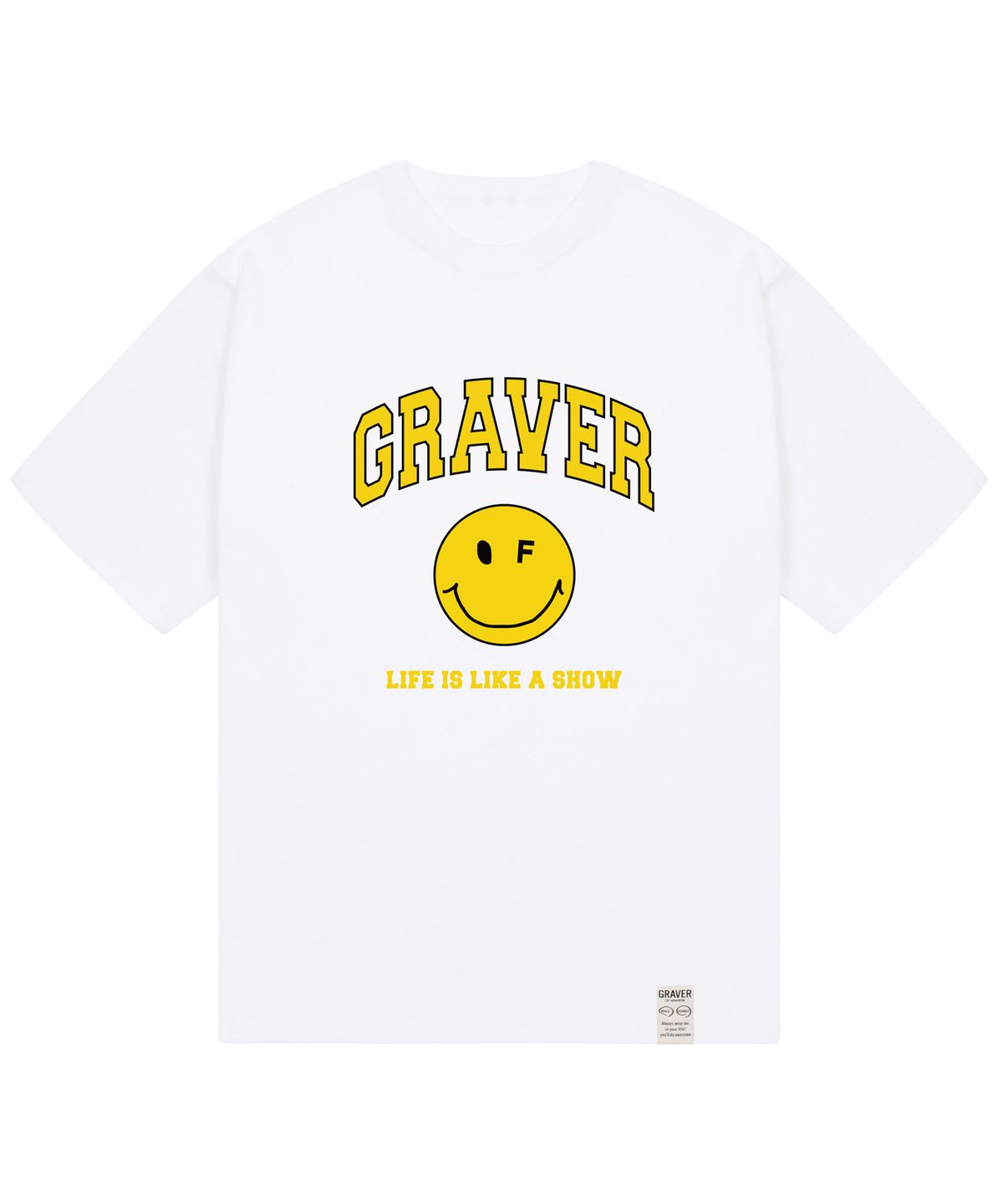 그레이버(GRAVER) [UNISEX]아치로고 라이프 도트스마일  반팔티_화이트
