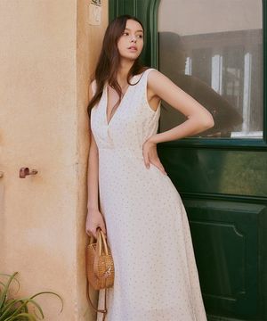 리버시블 플라워 드레스 - 크림