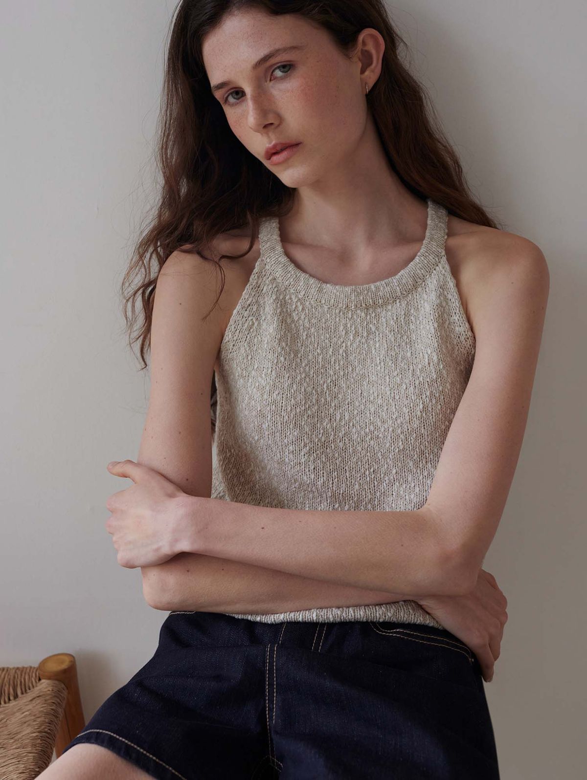 앤니즈(ANDNEEDS) Halter linen sleeveless (natural)