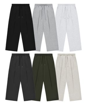 [2PACK] 원턱 와이드 트레이닝 스웨트 팬츠 - 6Color