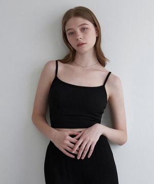 베이직 크롭 브라 탑 - 블랙