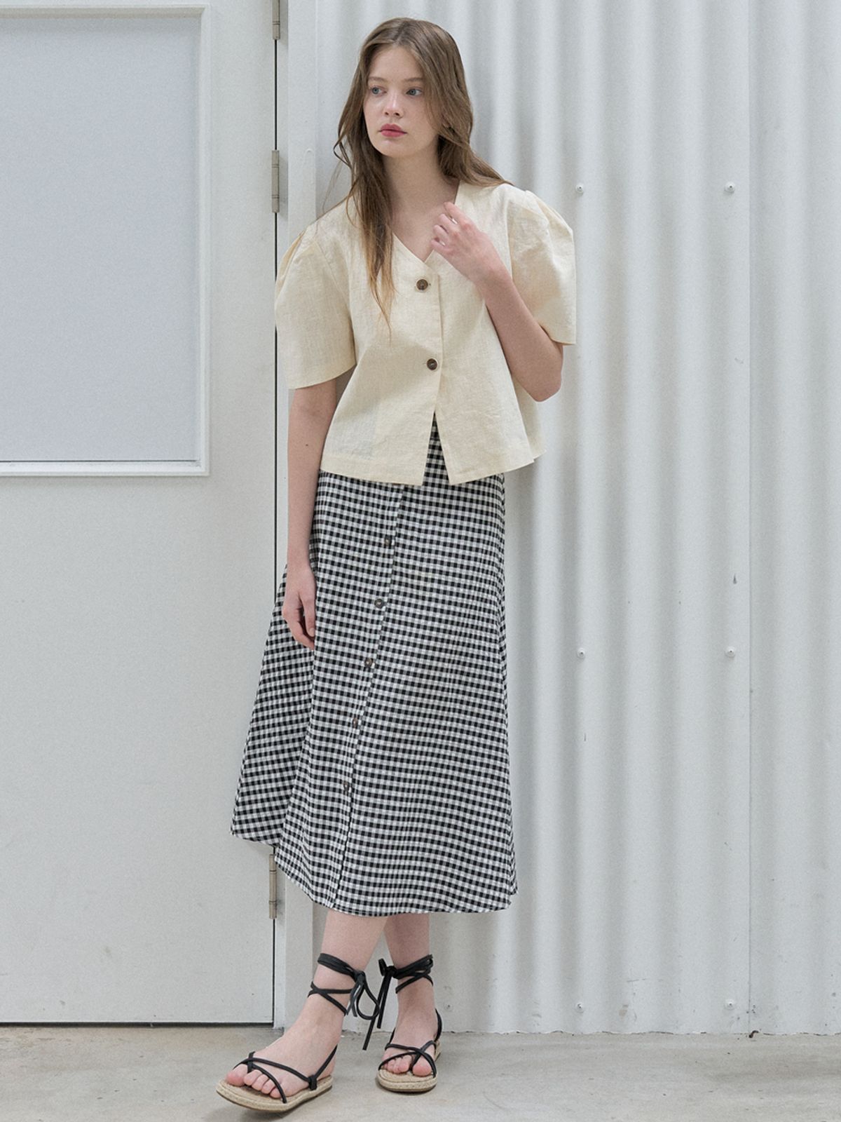 아방(AVANT-G) Two-Way Puff Blouse Jacket - Yellow