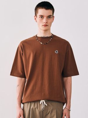 시그니처 패치 반팔 티셔츠 브라운