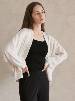 Square Neck Knitted Sleeveless Top -  Black