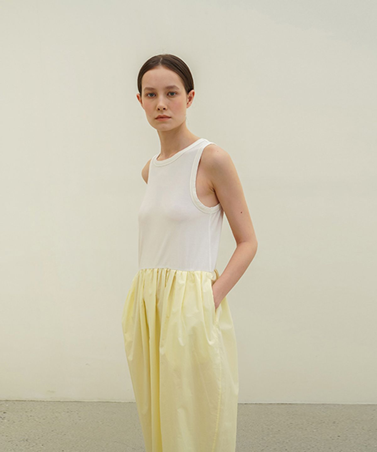 더룸(THELOOM) TEE MIXED ONEPIECE_YELLOW