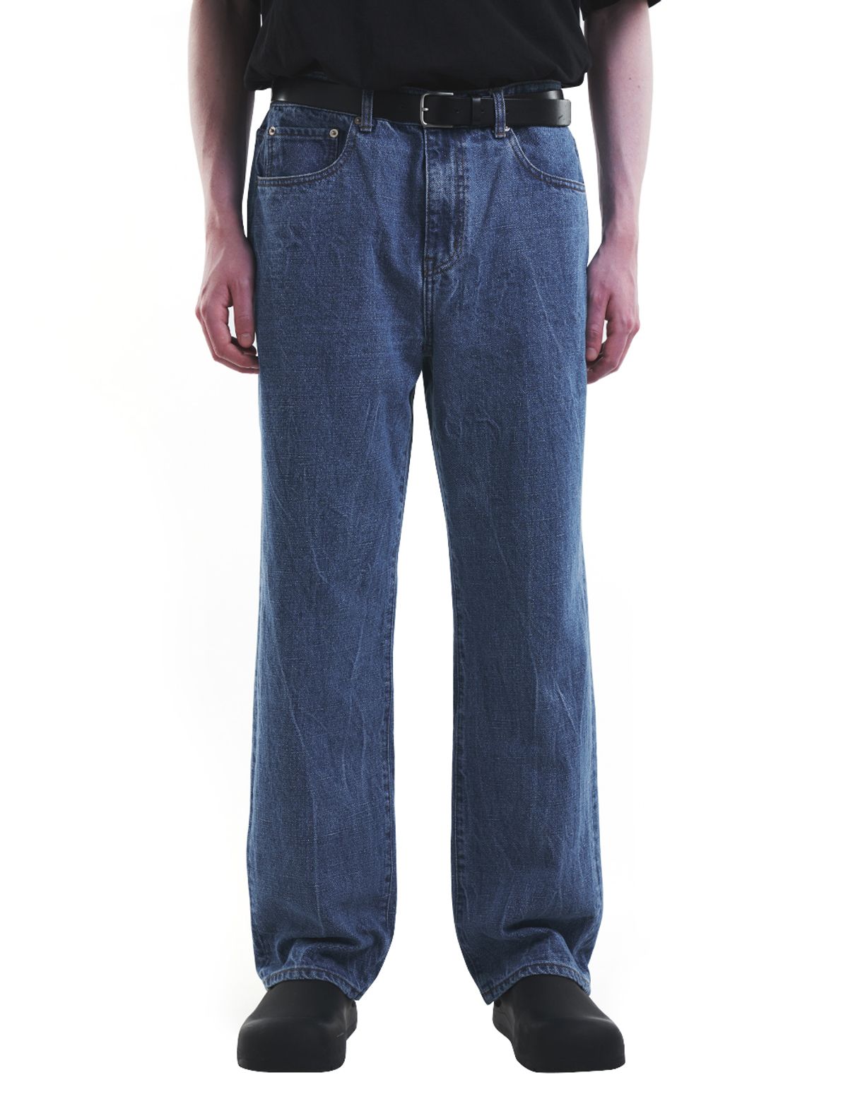 데호(DEHO) CREASE WASHED DENIM [Blue]