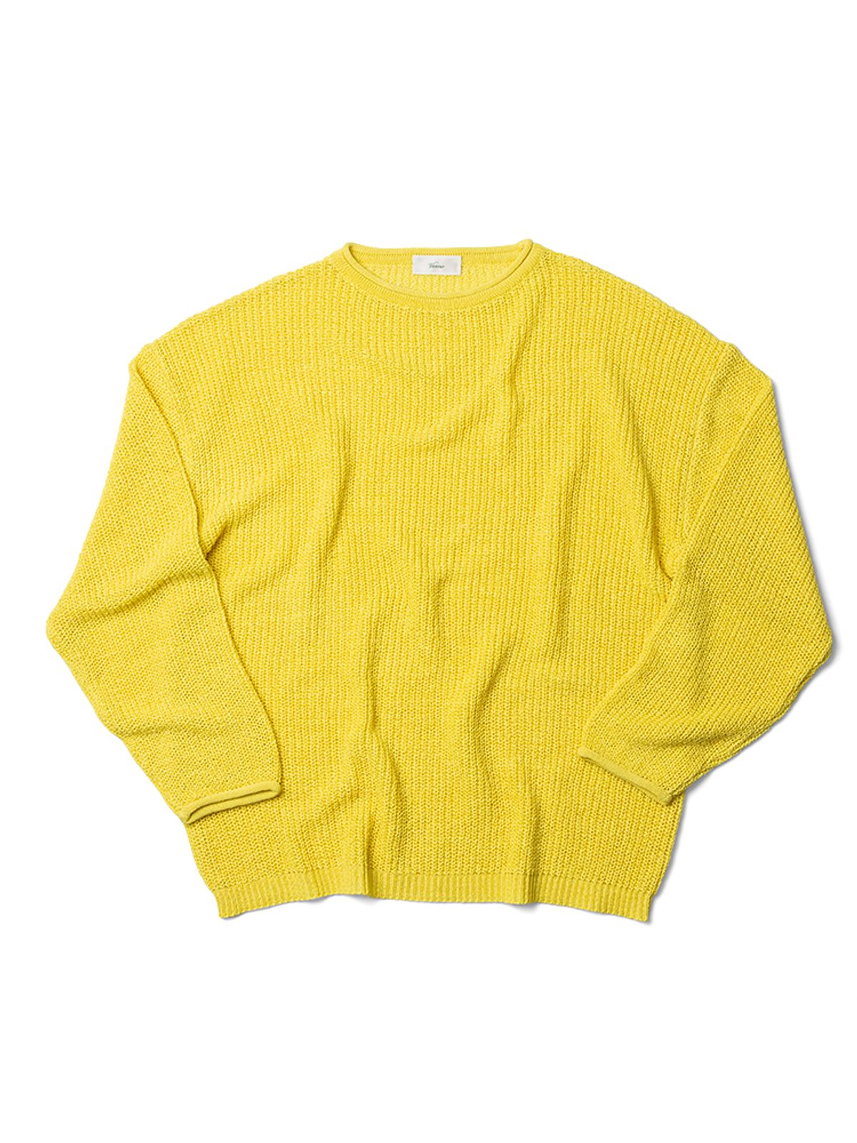 베르노(VERNO) Half_Cardigan_Stitch Crewneck_Knit Yellow