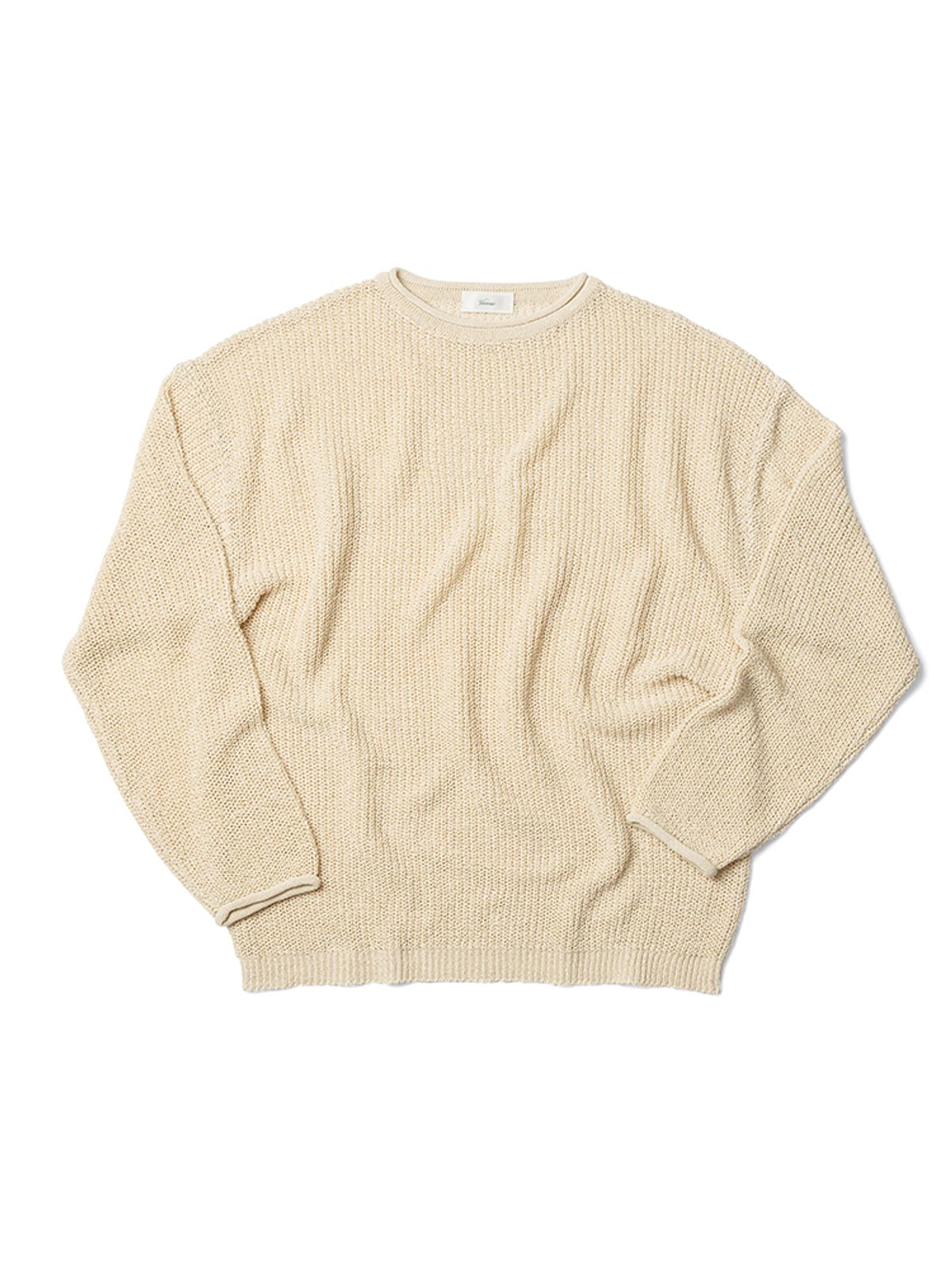 베르노(VERNO) Half_Cardigan_Stitch Crewneck_Knit Beige