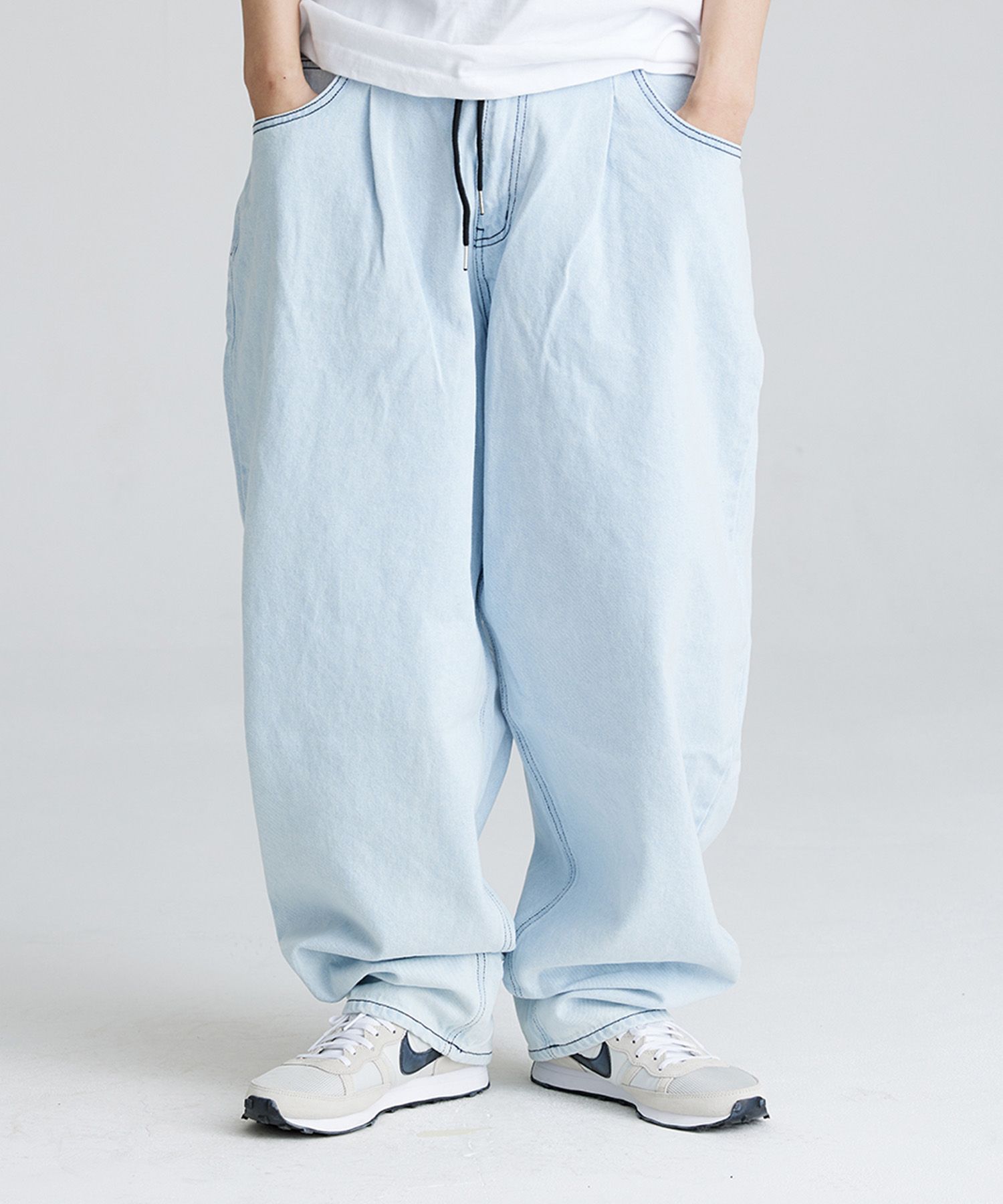 BSRABBIT] MID90 SIDE LINE LOOSEFIT DENIM PANTS (BSRABBIT⁄デニム
