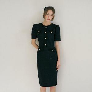 Emily tweed one-piece (black)