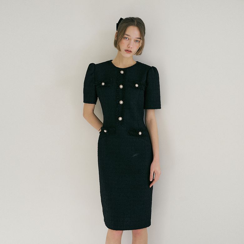 Emily tweed one-piece (black)