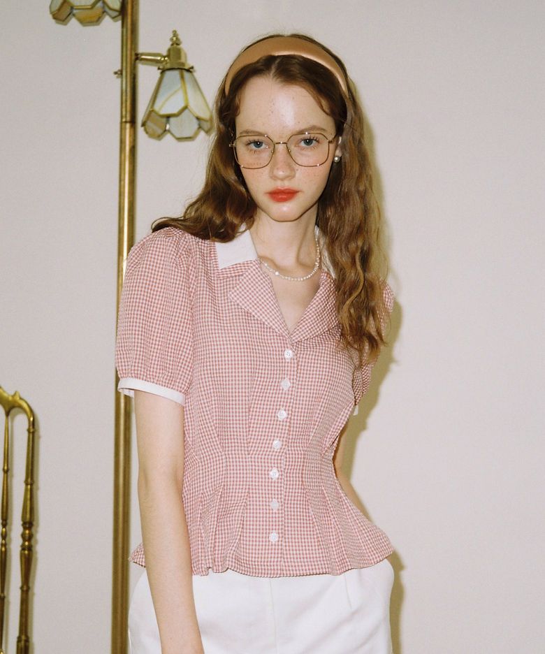 Vintage Check Blouse_ 2 Colors