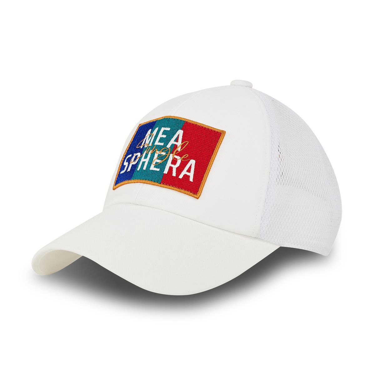 미스페라(MEASPHERA) FLAG PATCH TRUCKER CAP WHITE