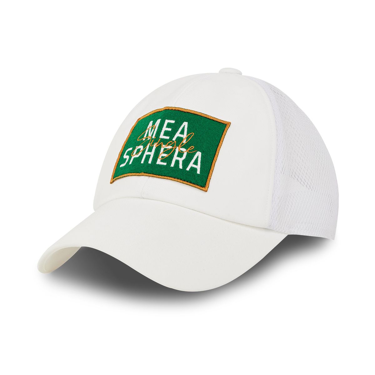 미스페라(MEASPHERA) LOGO PATCH TRUCKER CAP WHITE