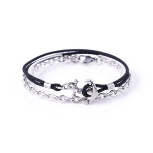 슬림스트링 앵커748 4플랫라운드 써지컬스틸882 체인 팔찌세트 (C2201-SE245_BK)