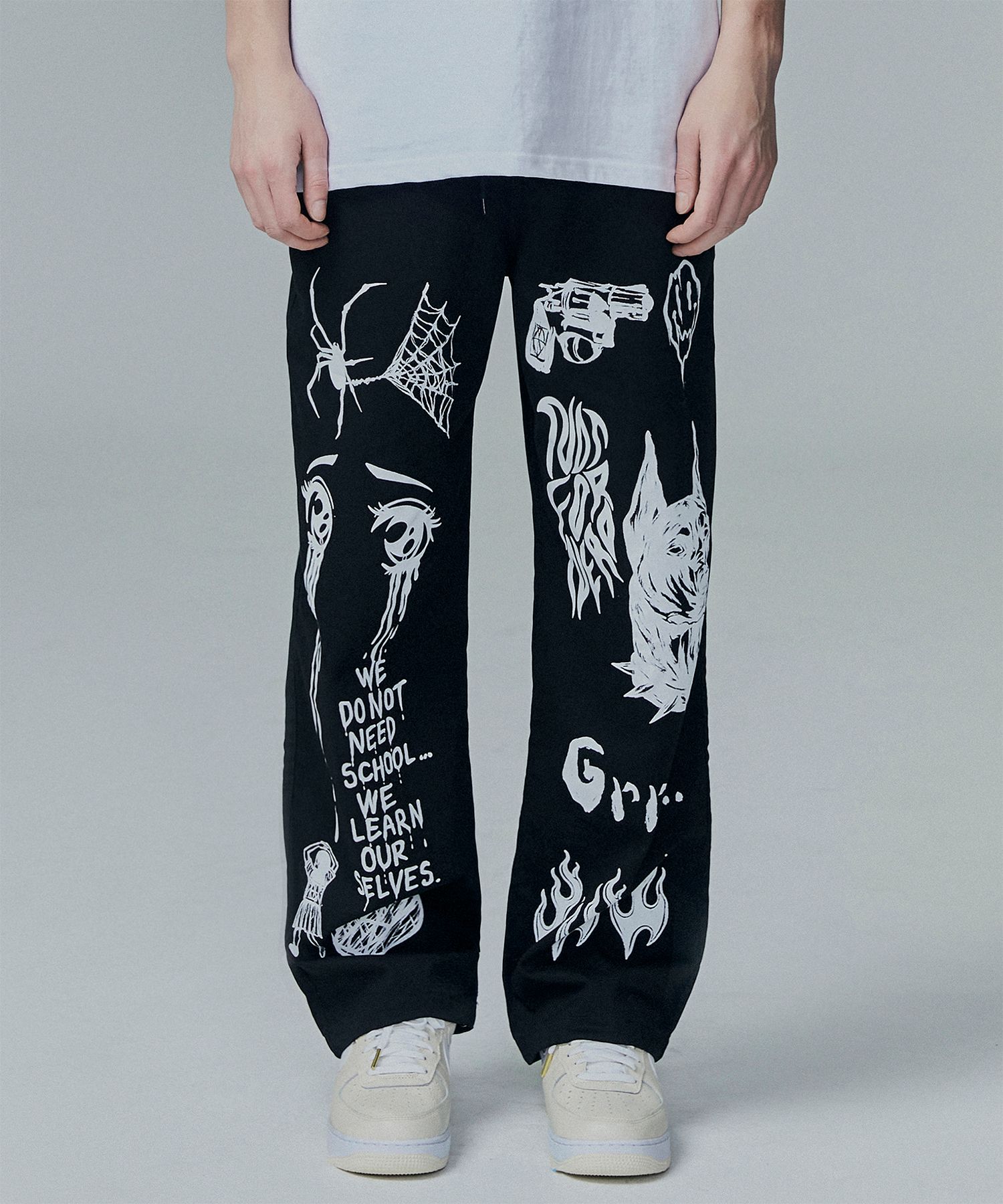 デニム・ジーパン NOT4NERD 22 Graphic Printed Cotton Pants Ivory PT055IV MUSINSA | NOT4NERD 22 Graphic Printed Cotton Pants - Ivory